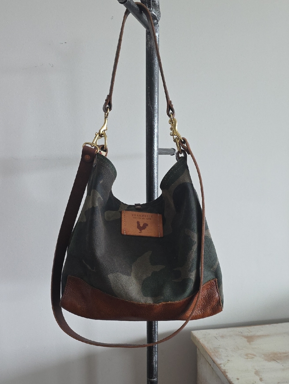 Meanwhile Back On The Farm Camouflage Waxed Canvas Tote